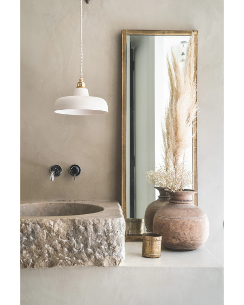 URSULE - Terre cuite blanche - Suspension - Avec rosace en porcelaine URSULE - Terre cuite blanche - Suspension - Avec rosace en porcelaine
