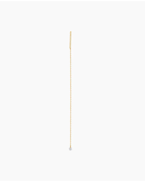 Mono earring Chain 1 diamond yellow gold Mono earring Chain 1 diamond yellow gold