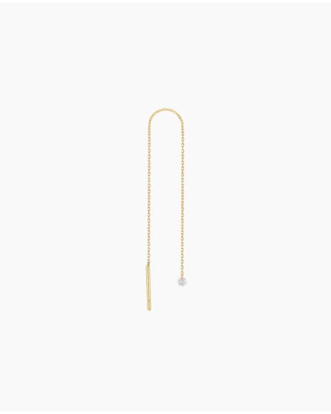 Mono earring Chain 1 diamond yellow gold Mono earring Chain 1 diamond yellow gold