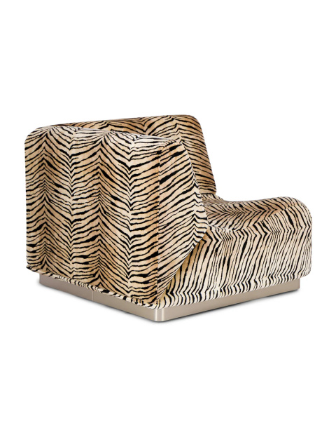 Module d'angle velours tigre socle acier Module d'angle velours tigre socle acier