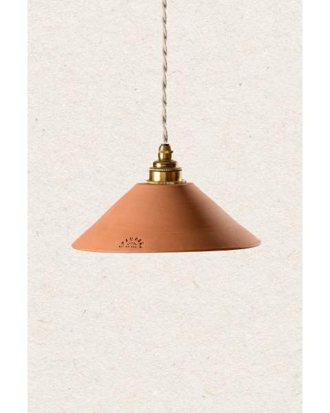 LISETTE - Terre cuite rouge - Suspension - Avec rosace en porcelaine