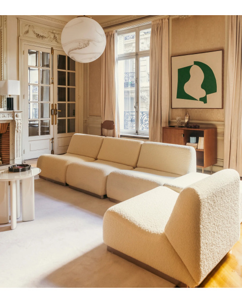 Canapé Rotondo socle en bois