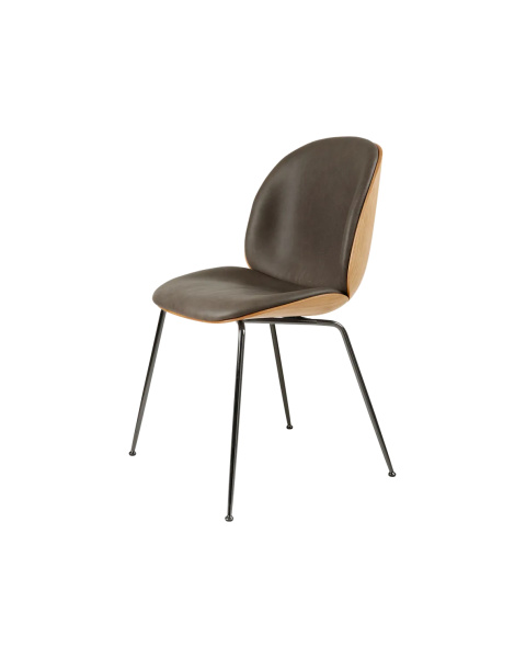 Chaise beetle cuir marron