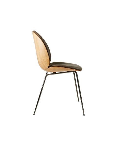 Chaise beetle cuir marron