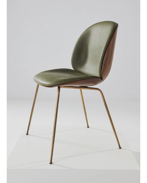 Chaise beetle cuir vert