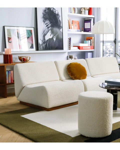 Round Sofa with Wooden Base Round Sofa with Wooden Base