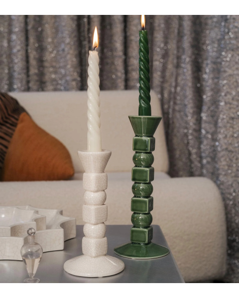 Cream white ceramic candle holder small size Cream white ceramic candle holder small size