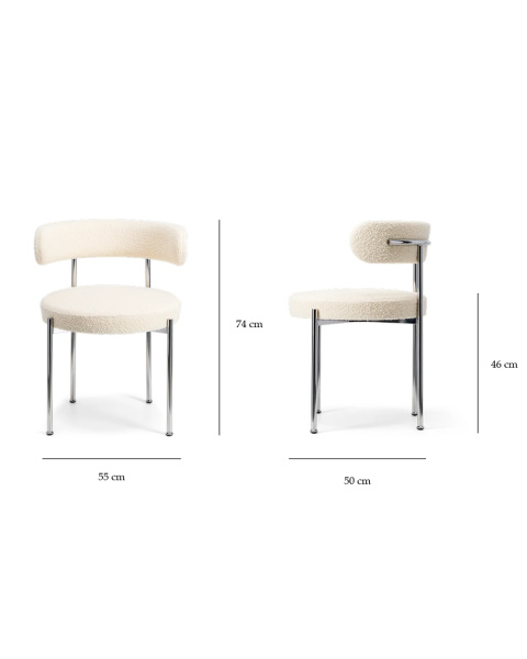 Chaise Libera velours vert olive brillant et métal chromé