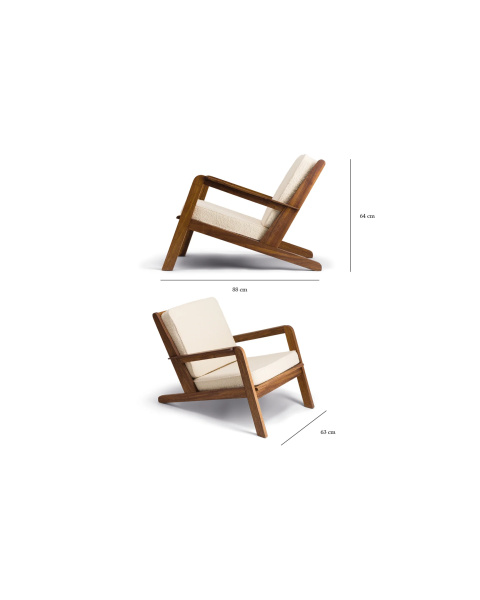 Gloria outdoor armchair in cream white textured fabric