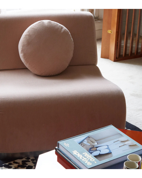Pouf rose pâle velours côtelé socle acier Pouf rose pâle velours côtelé socle acier