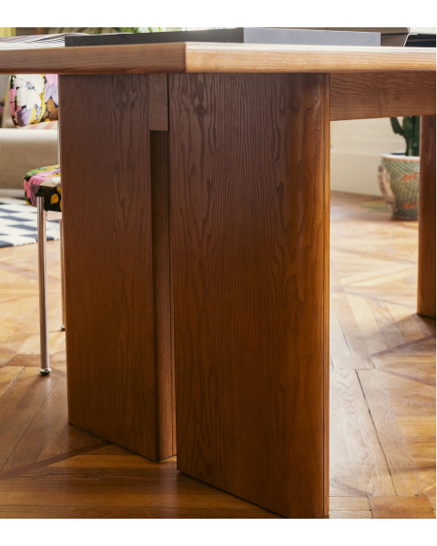 Ash dining table cherry finish 6 seats