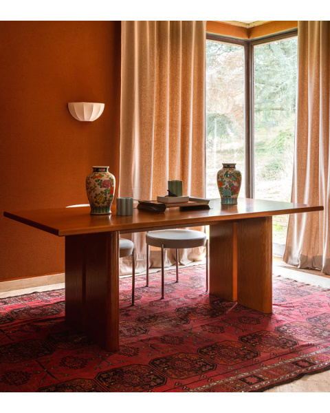 Ash dining table cherry finish 6 seats