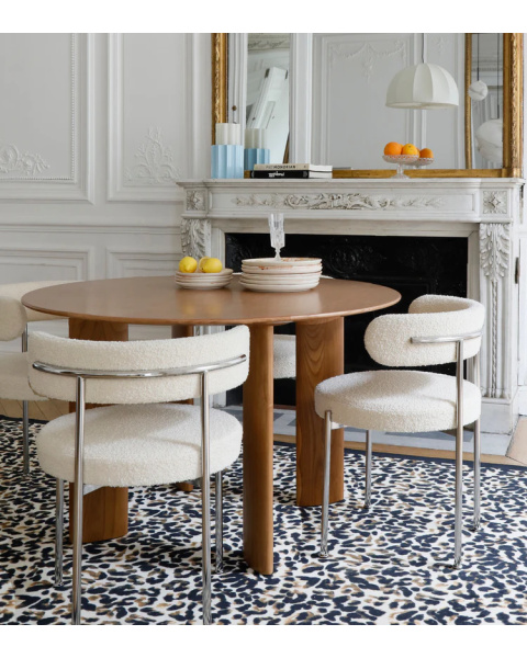 Ash dining table with iroko finish, oval, seats 4 Ash dining table with iroko finish, oval, seats 4