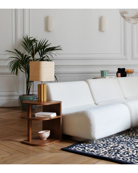 Table d'appoint gauche frêne finition iroko