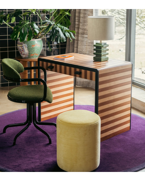 Bureau rayé acajou et hêtre