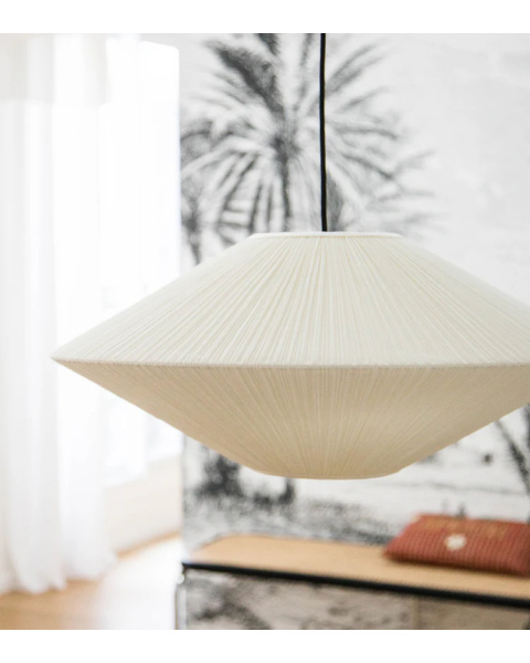 Suspension blanche coton plissé