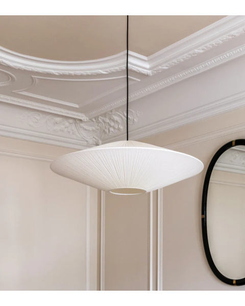 Grande suspension blanche coton plissé