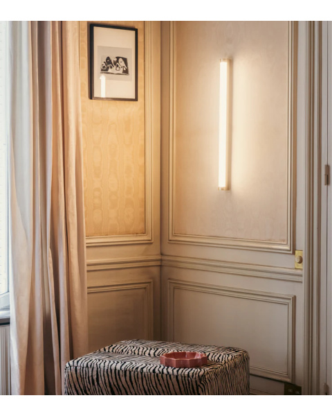 Large brushed metal wall light with brass finish