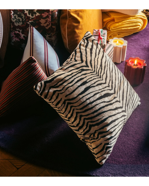 Coussin velours tigre - carré