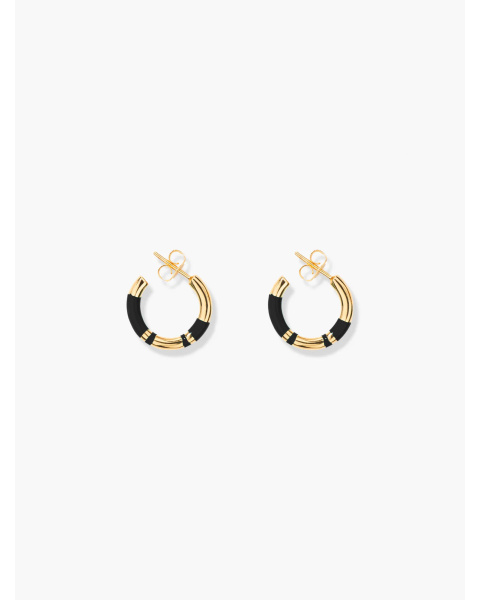 Mini Positano Black Hoop Earrings