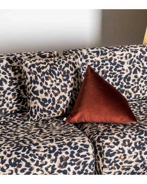 Coussin léopard coton jacquard - carré