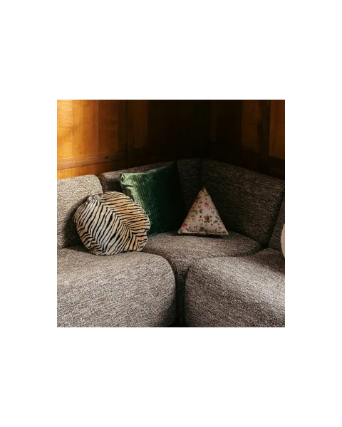 Coussin rond velours tigre