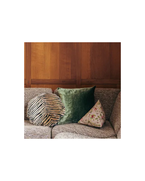 Coussin rond velours tigre