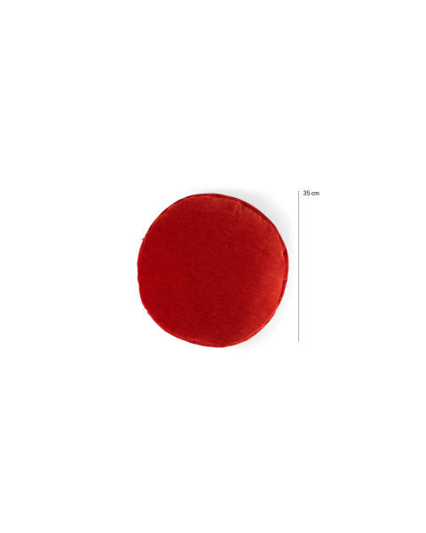 Coussin rond moutarde velours