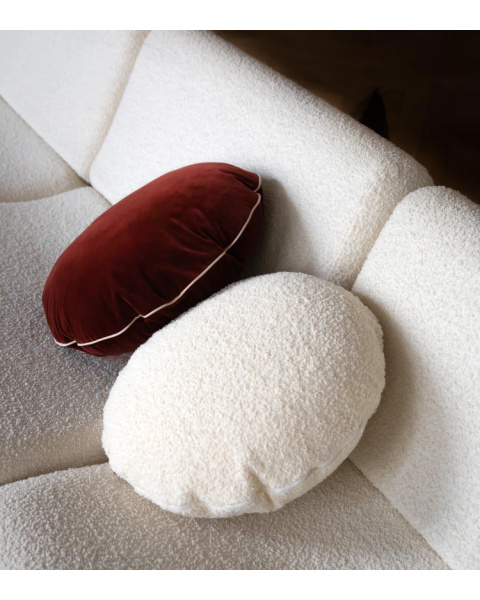 Coussin rond bordeaux velours Coussin rond bordeaux velours