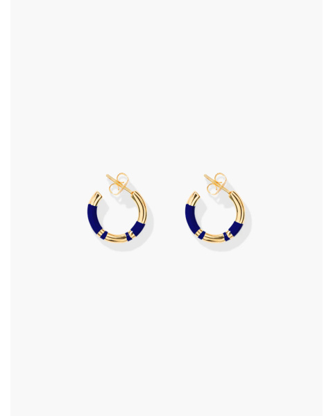 Mini Positano Lapis Blue Hoop Earrings