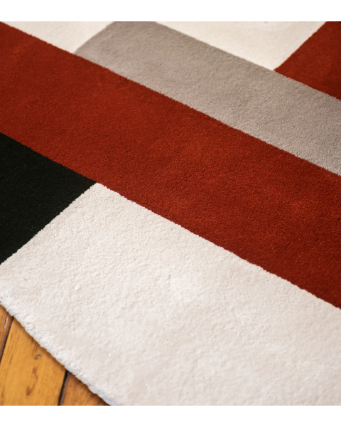 Tapis vert et brique laine - 150x200cm