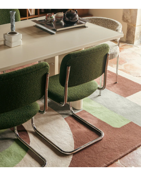 Tapis chocolat et vert rond