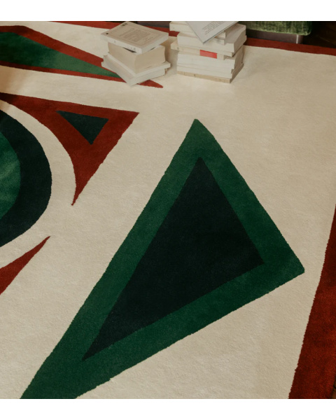 Medaglia rug green and brick - 175 x 200 cm