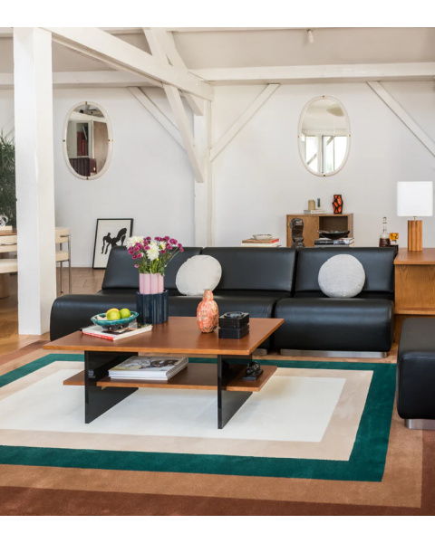 Brown and green wool rug - 150x200cm