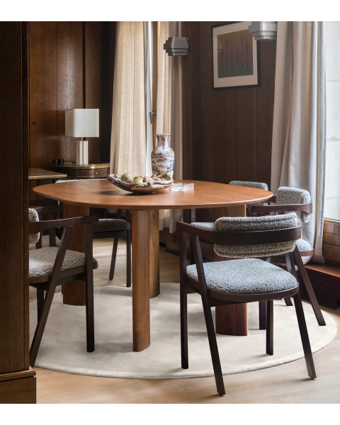 Cream white round rug wool