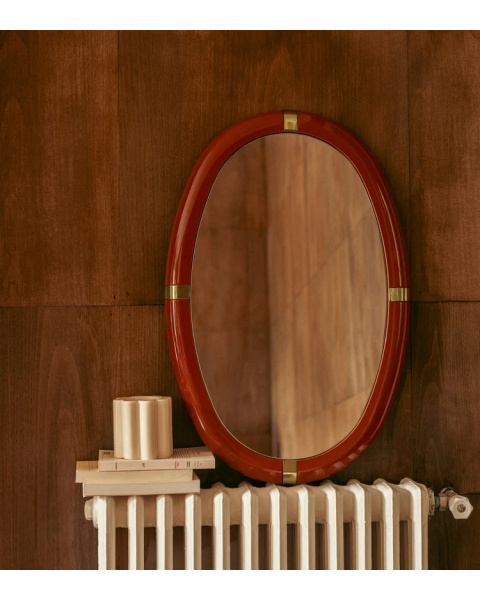 Petit miroir Marcello laqué rouge