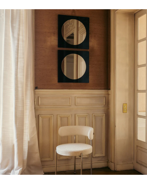Bronze tinted mirror in black lacquer