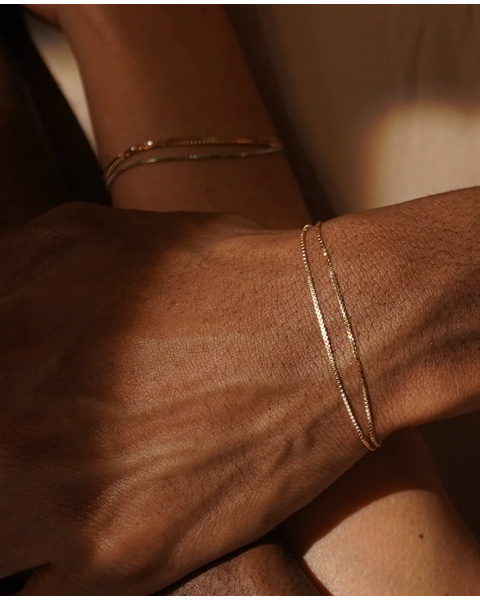 Bracelet Eternam Or Blanc 0.6mm 18cm