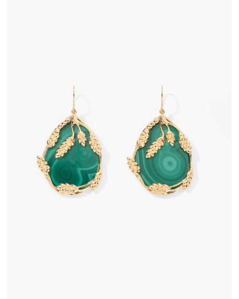 Boucles d'oreilles Françoise malachite