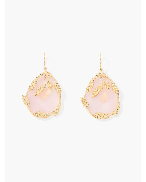 Boucles d'oreilles Françoise quartz rose
