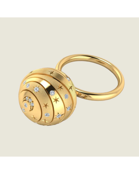 Bague Bubble I Or poli 18 carats et Diamants