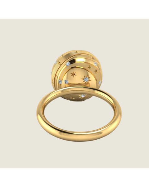 copy of Bague Bubble I Or 18 carats, émail ivoire et diamants