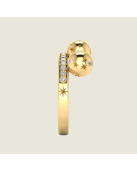 copy of Bague Bubble I Or 18 carats, émail ivoire et diamants