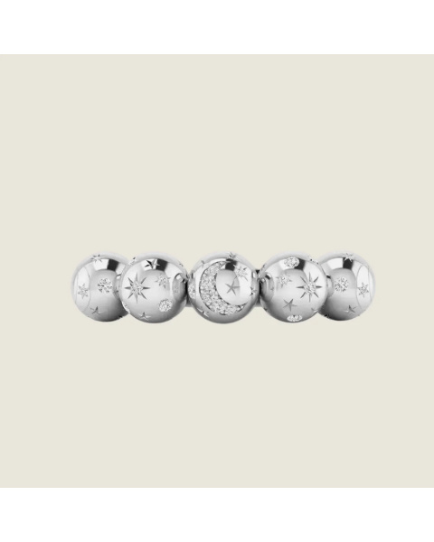 Bague Bubble V - Argent sterling et Saphirs blancs