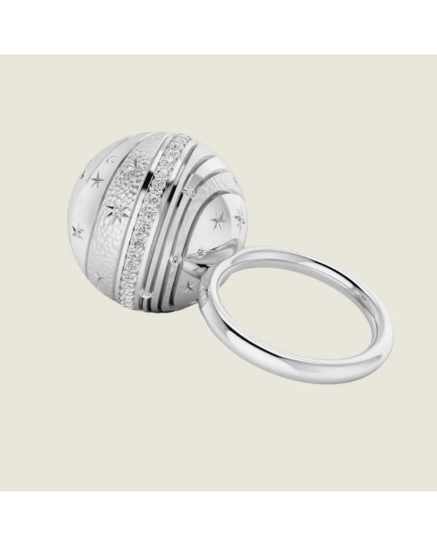 Bague Bubble Cercle I - Argent sterling et Saphirs blancs