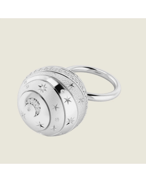 Bague Bubble Cercle I - Argent sterling et Saphirs blancs