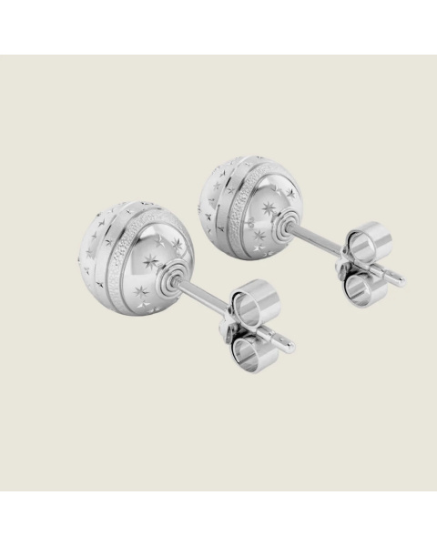 Boucles d'oreilles Bubble 10 - Argent sterling et saphirs blancs