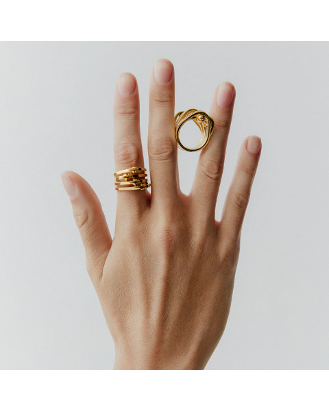 Bague Yugi 4 Rangs - Gold