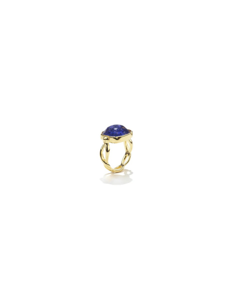 Square Blue Cabochon Ring