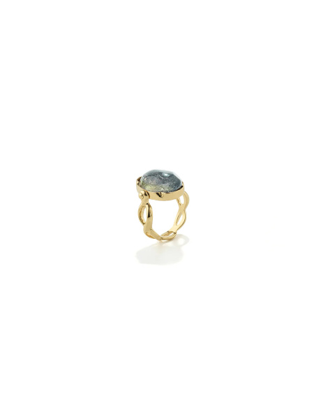 Bague Ovale Cabochon Denim